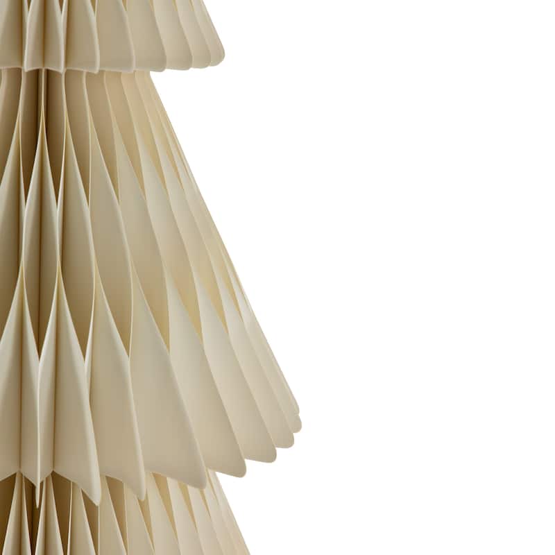 Tall Paper Accordion Honeycomb Foldable Christmas Tree - 4' - Cream