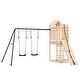 preview thumbnail 2 of 14, vidaXL Swing Set Outdoor Backyard Wooden Playground Equipment for Kids Age 3-8