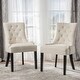 preview thumbnail 19 of 48, Cheney Contemporary Tufted Dining Chairs (Set of 2) by Christopher Knight Home - 21.50" L x 25.00" W x 36.00" H Beige