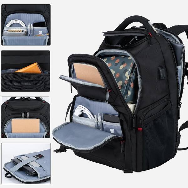 Travel Laptop Backpack for men, 17.3 Inch Computer Backpack, 45L Anti-Theft  Business Laptop Backpack with USB Charging Port - Bed Bath & Beyond -  42714323