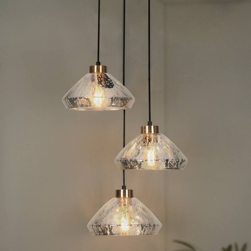 Flyn Modern 3Light Cluster Pendant Lights Glass Chandelier for Dining