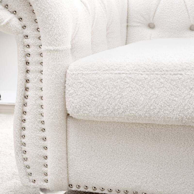 Chesterfield 1-Seater Sofa with Birch Legs for Cozy Living Room Comfort