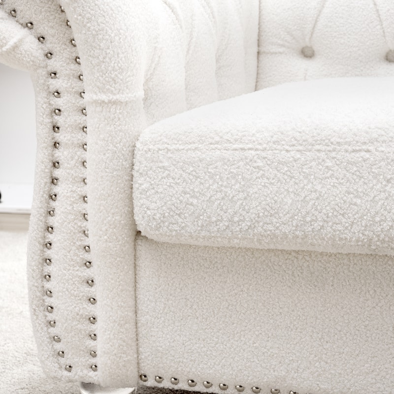 Elegant 1 Seater Chesterfield Sofa with Birch Legs, Perfect for Living Room Comfort and Style