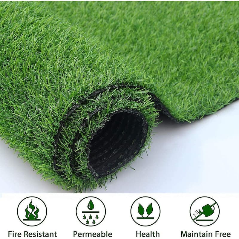 Timechee Faux Green Grass Turf Indoor/ Outdoor Rug