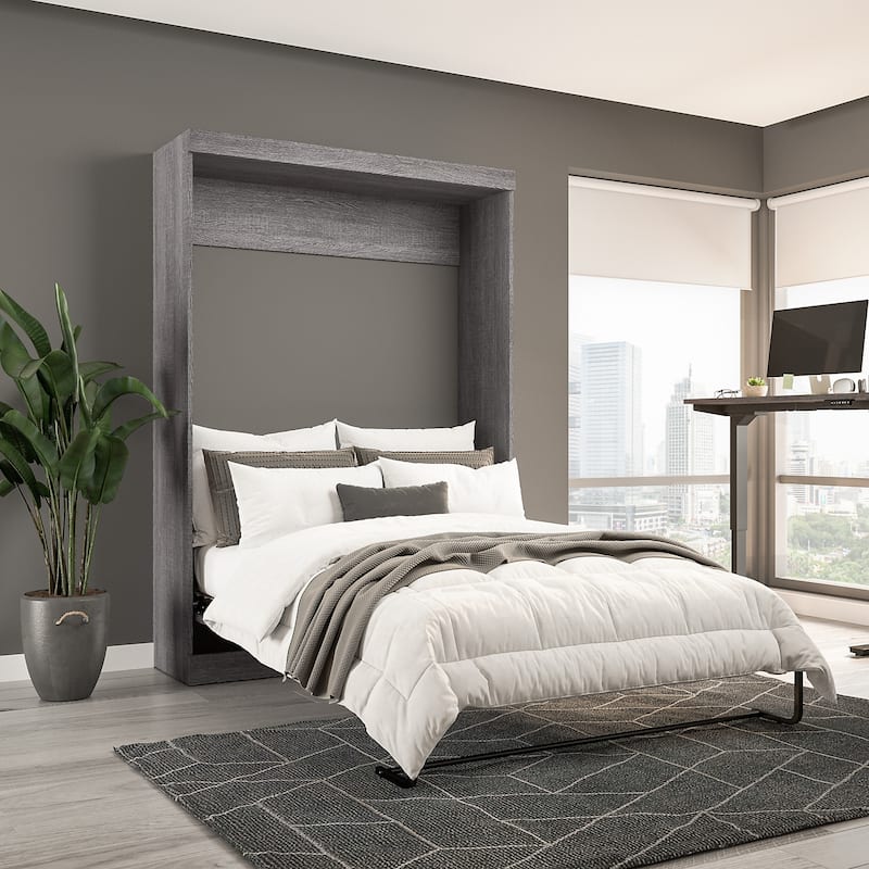 Pur 59W Full Murphy Bed for Multipurpose Room by Bestar - Bark Gray