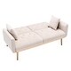 preview thumbnail 7 of 23, Velvet Futon Sofa Bed with Two Pillows, Convertible Couch for Living Room and Bedroom