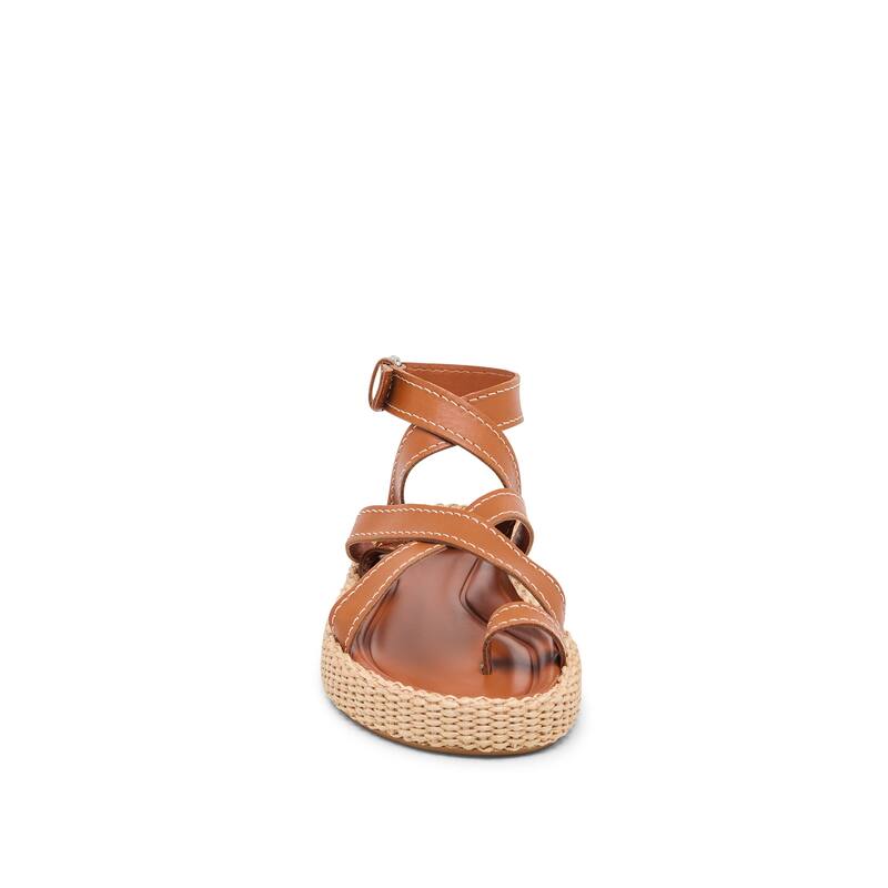 Dolce Vita Roxie Leather Platform Sandal - 9 - Brown