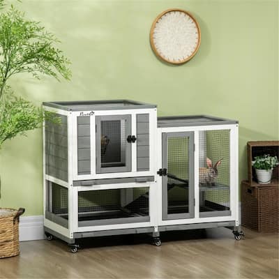 Wooden Rabbit Cages Made Easy: Building a Safe Haven for Your Pet - 43.25" L x 19.75" W x 33.75" H