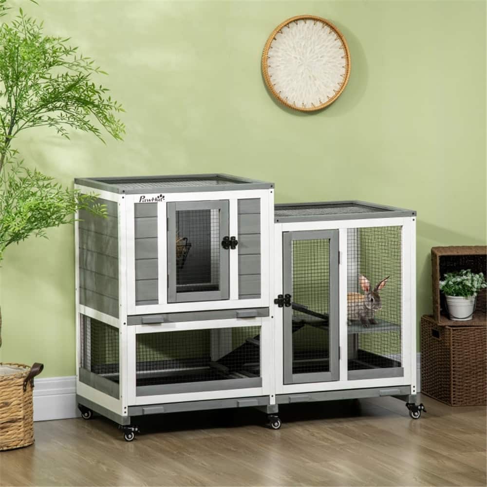 Wooden Rabbit Cages Made Easy: Building a Safe Haven for Your Pet - 43.25" L x 19.75" W x 33.75" H
