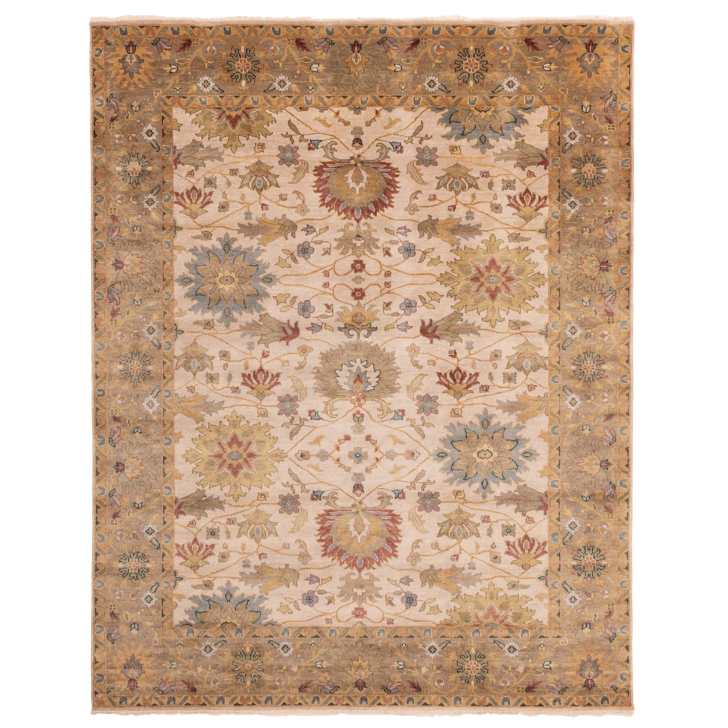 ECARPETGALLERY Hand-knotted Jules Serapi Ivory Wool Rug - 7'11 x 10'1