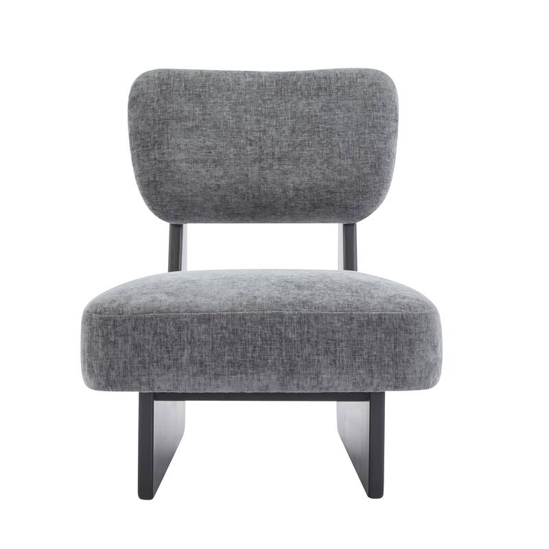 Lounge Armless Accent Chair with Wood Frame, Set of 2