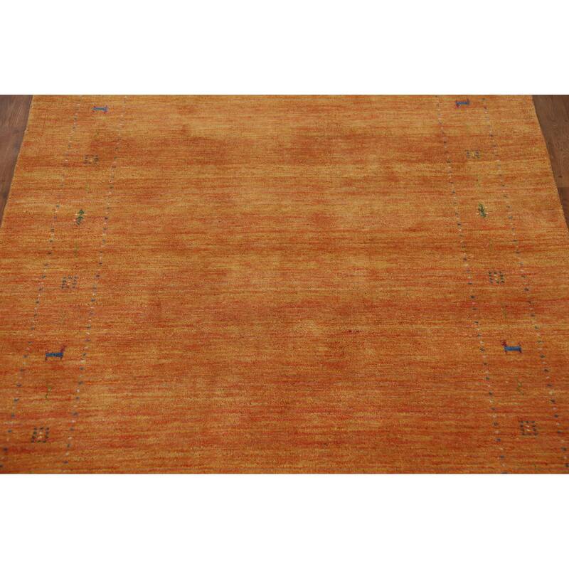 Gabbeh Indian Area Rug Handmade Orange Wool Carpet - 4'11" x 7'7"