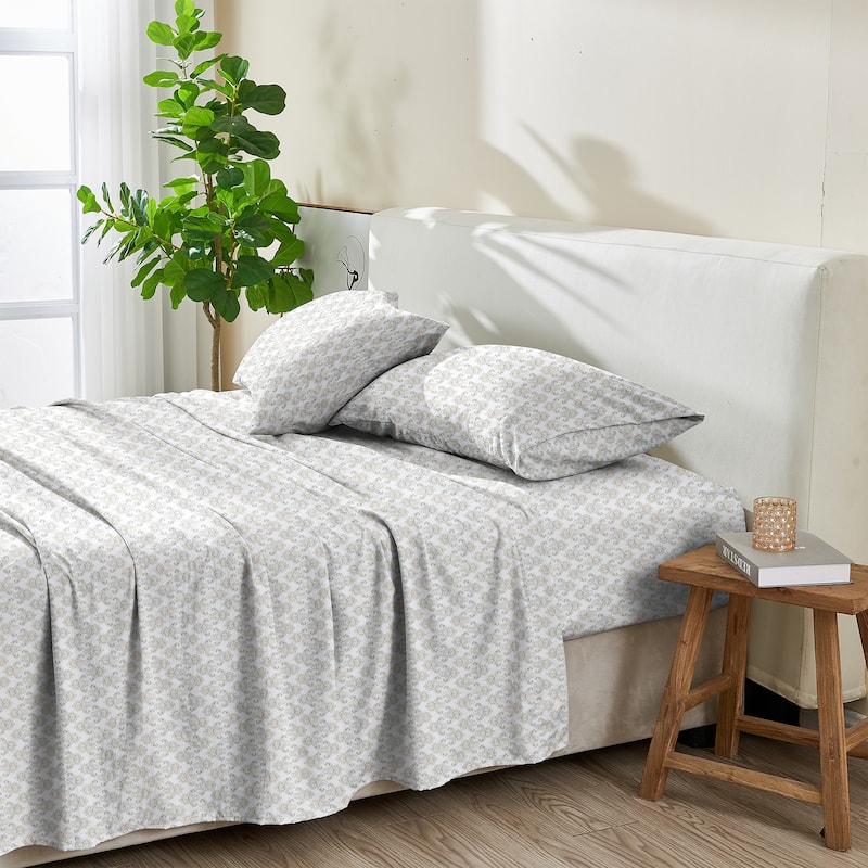 Patina Vie Maison Cotton Percale Vintage Floral Sheet Set