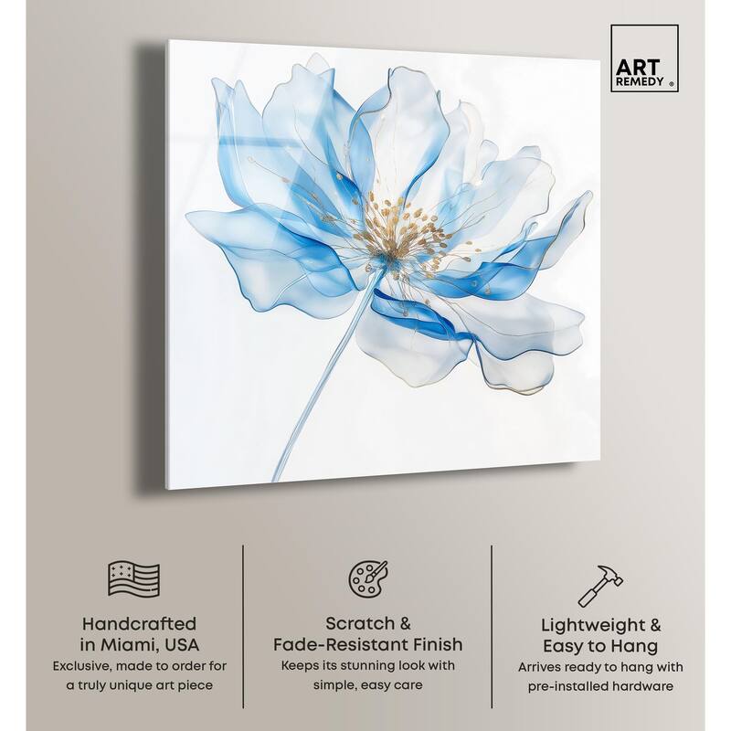 Glacier Ghost Blossom Acrylic by Art Remedy, Ready to Hang