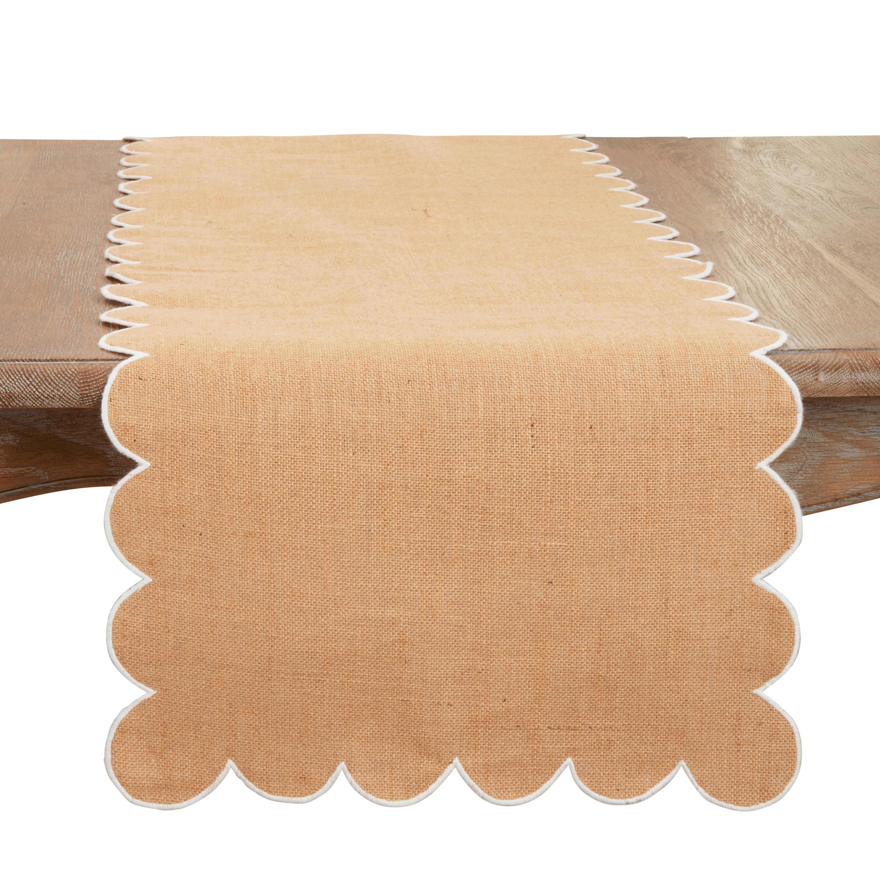 Rustic Chic Scalloped Table Runner - 16"x72"