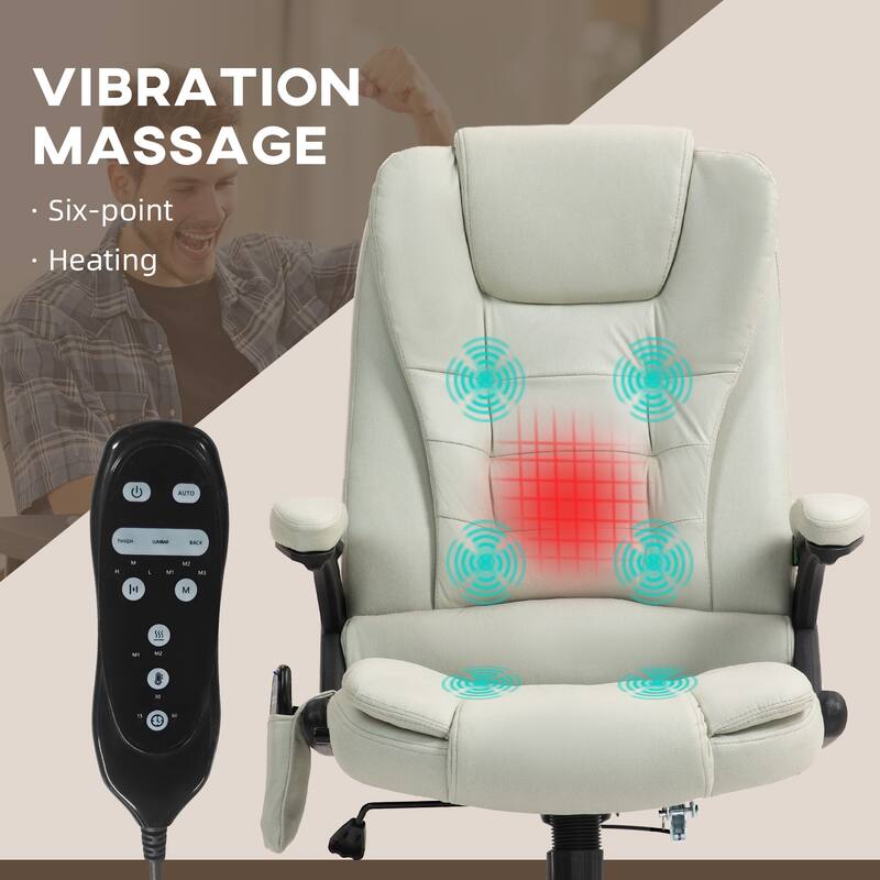 Ergonomic Massage Office Chair with Lumbar Heat and Vibration Full Body Recliner Adjustable Seat Height and Swivel Wheels