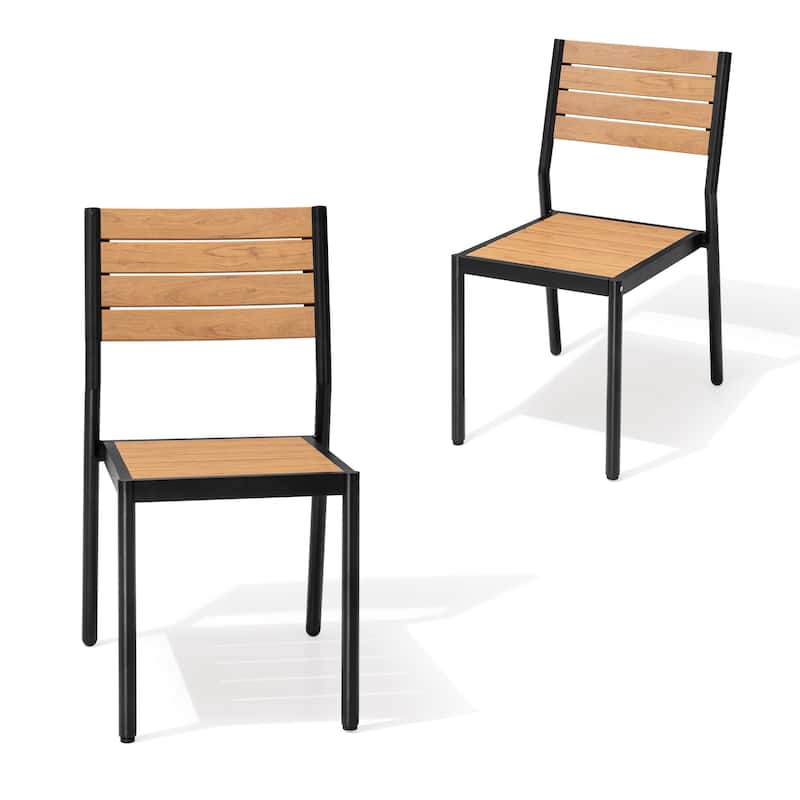 Outdoor Dining Chairs Modern Aluminum Stackable Armless Chairs for Patio