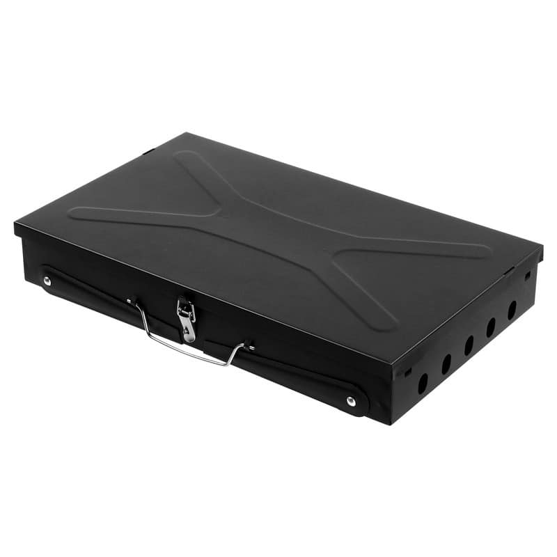 Portable Black Square Charcoal Grill - N/A