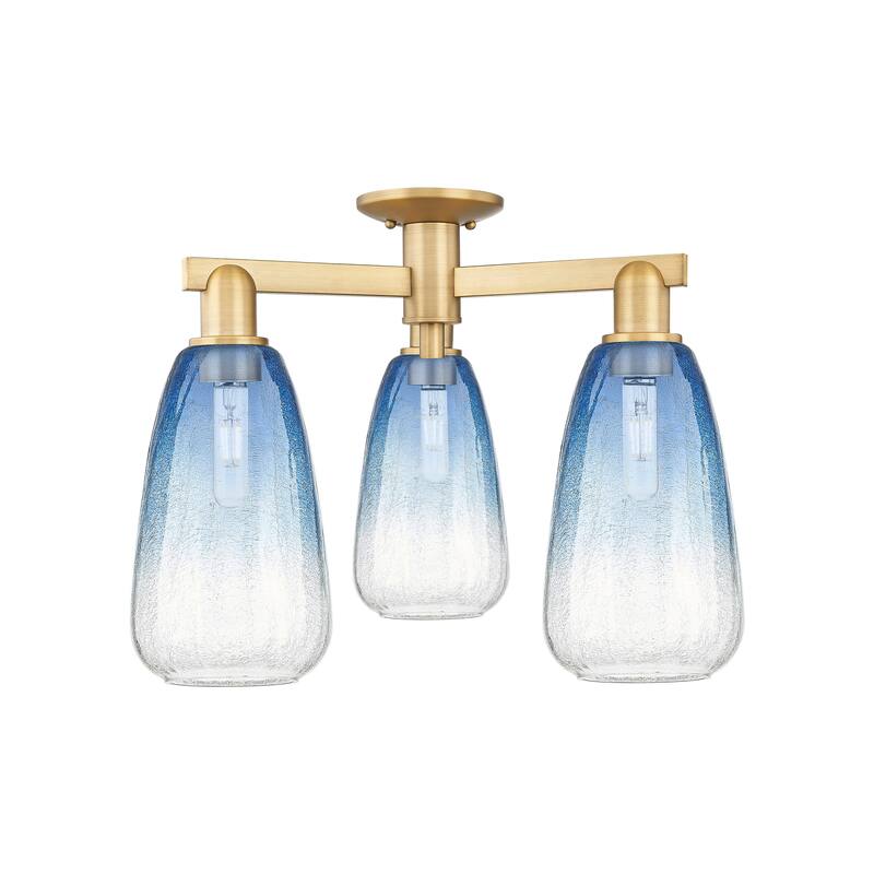 Innovations Lighting Downtown Urban - Brookhaven Almond - 3 Light 24" Semi-Flush Mount