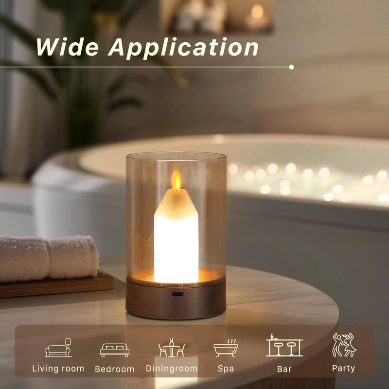 Candle Sensor Control Table Lamp Bedside Night Light - 5" H