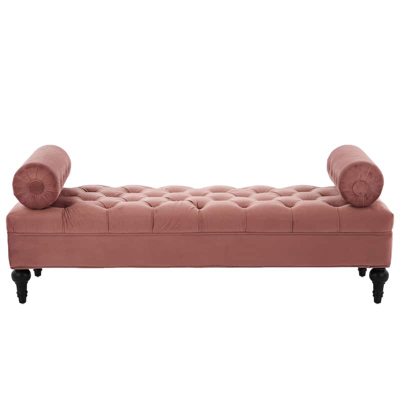 Christopher Knight Home - Anne Bedroom End-of-Bed Bench with 2 Pillows and Velvet Upholstery