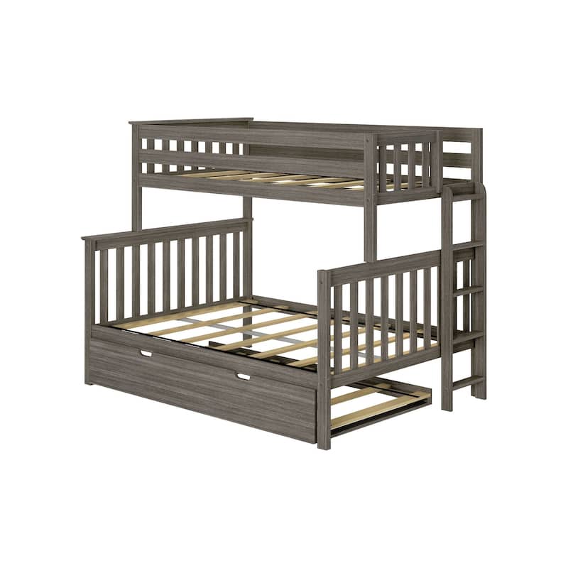 Max and Lily Twin over Full Bunk Bed with Ladder on End and Trundle