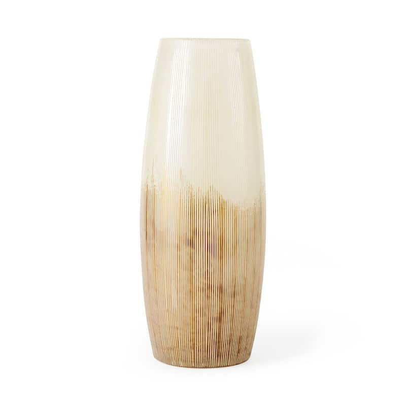 Agnetha Gold And Cream Glass Vase (14")