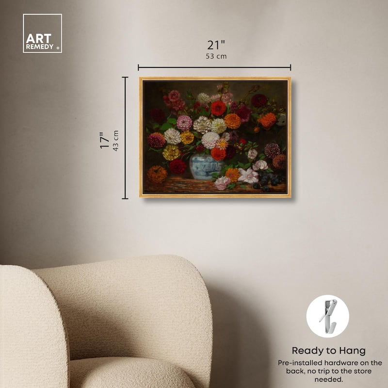 Still Life with Dahlias Canvas by Art Remedy