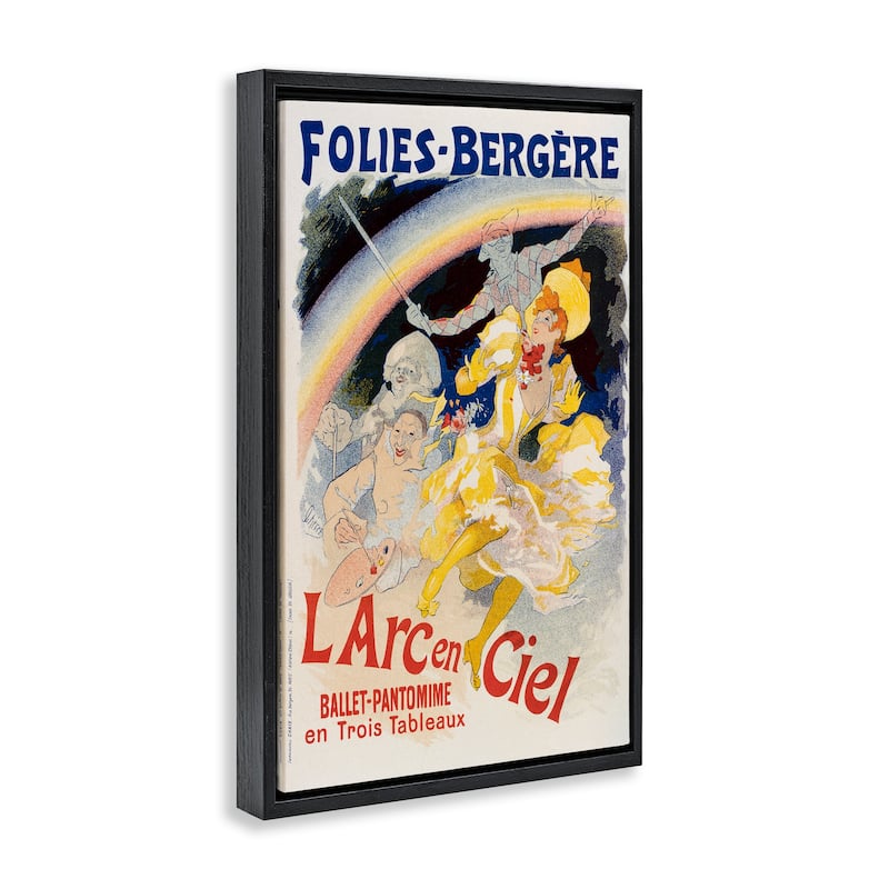 Stupell Vintage Ballet Entertainment Ad Framed Floater Canvas Wall Art Design By Marcus Jules