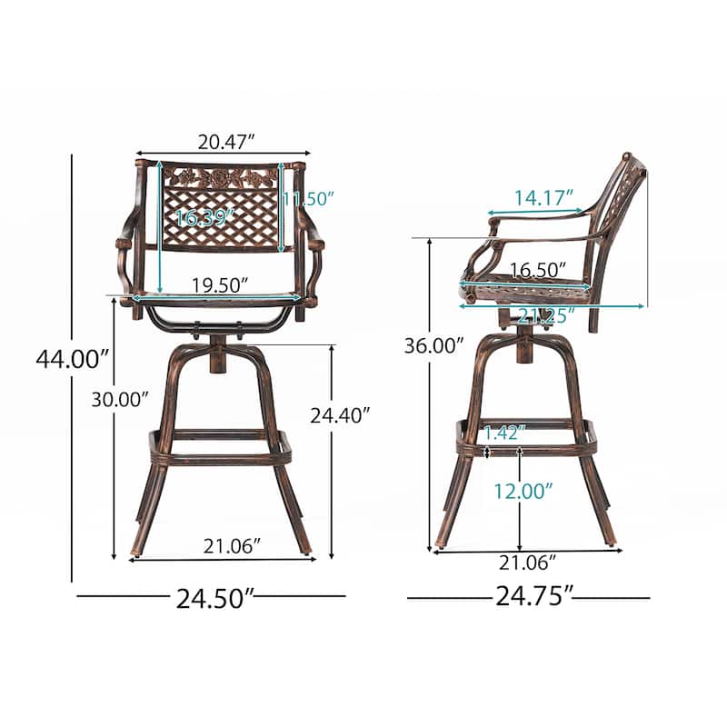 Sebastian Cast Aluminum Barstool by Christopher Knight Home