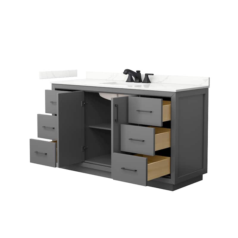 Wyndham Collection WCF111160S-QTZ-US3MXX Icon 60" Free Standing Single