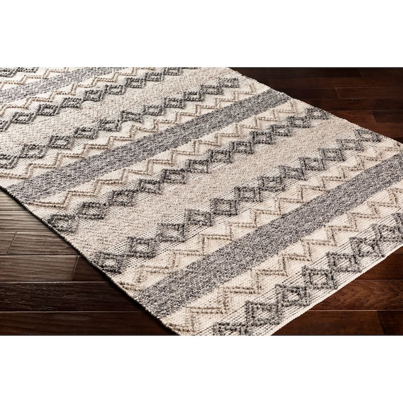 Otto Hand Woven Farmhouse Wool Area Rug