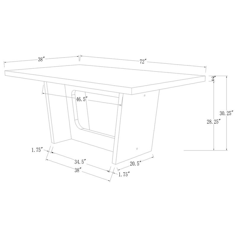 Osborne72-inch Marble Top Dining Table Rustic Espresso