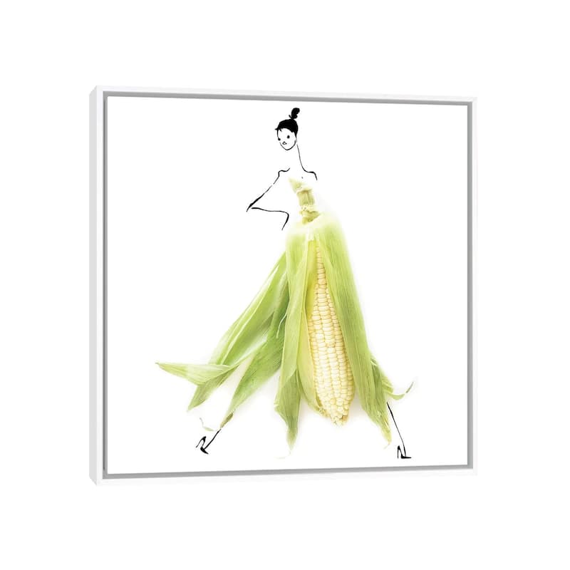 iCanvas "Corn" by Gretchen Roehrs Framed Canvas Print - White - 12x12