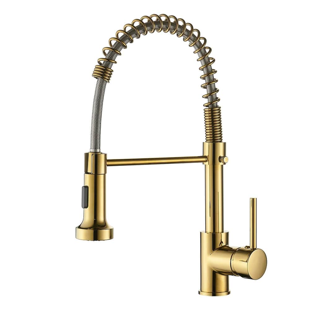 Gold Kitchen Faucet with Pull Down Sprayer
