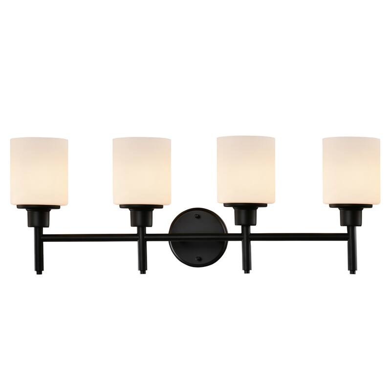Aubrey Transitional 4-Light Indoor Bathroom Vanity Light - Matte Black