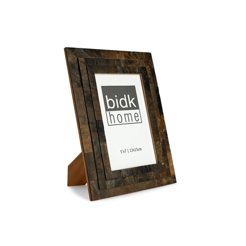 Step Horn Rectangular Picture Frame - for 5" x 7" Photo - Black