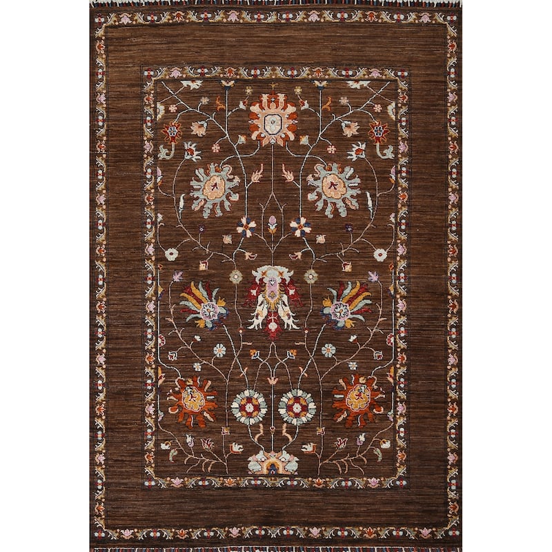 Vegetable Dye Ziegler Oriental Wool Area Rug Hand-knotted Foyer Carpet - 5'1" x 6'9"