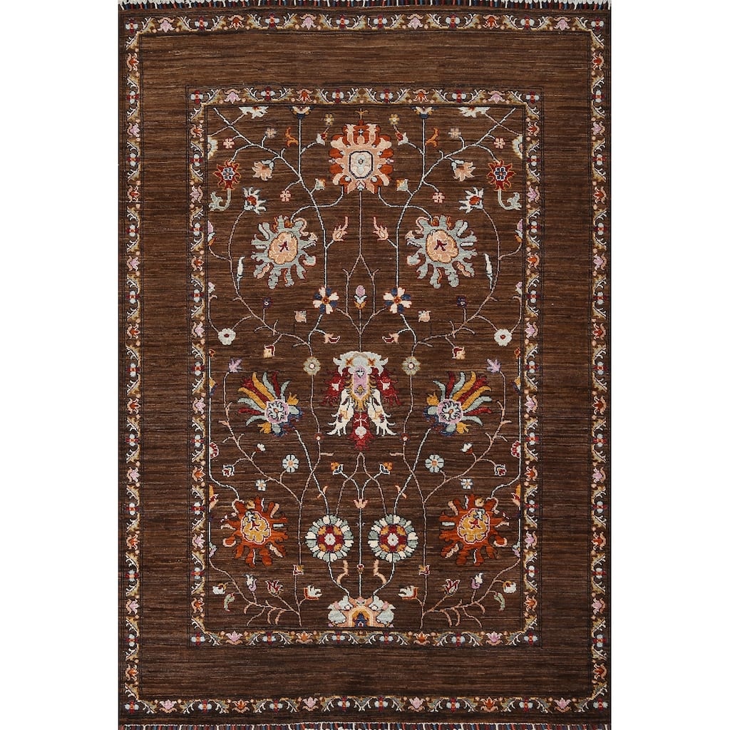 Vegetable Dye Ziegler Oriental Wool Area Rug Hand-knotted Foyer Carpet - 5'1" x 6'9"