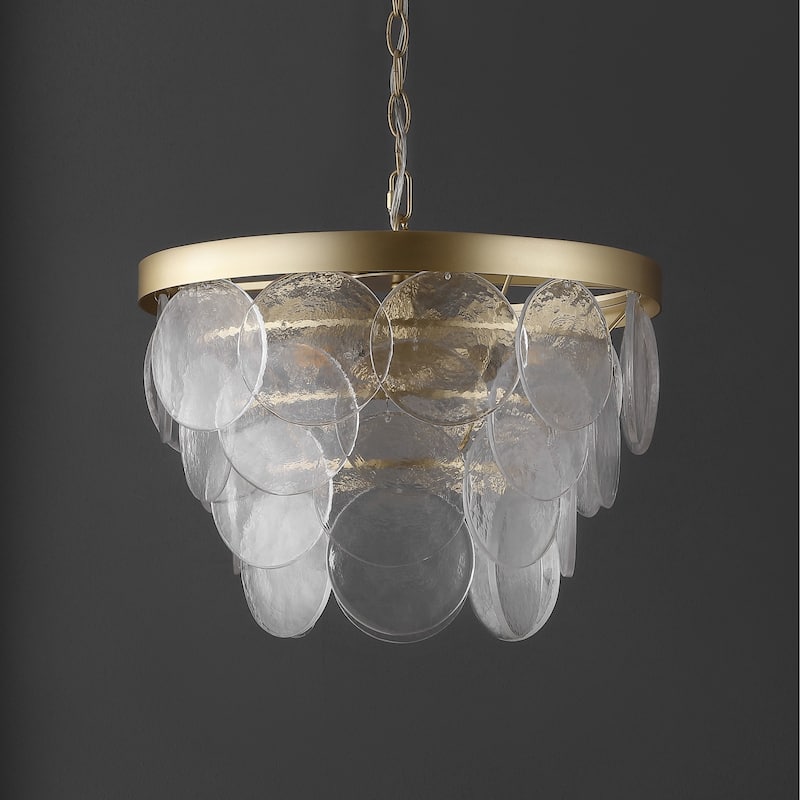 SAFAVIEH Lighting Chandelier Gretta 17" Modern & Contemporary Chandelier (3-Bulb) - 17" W x 17" D x 76" H - Gold