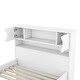 preview thumbnail 5 of 10, Twin Captain Platform Bed with Bookcase Headboard & 4-Drawers, White