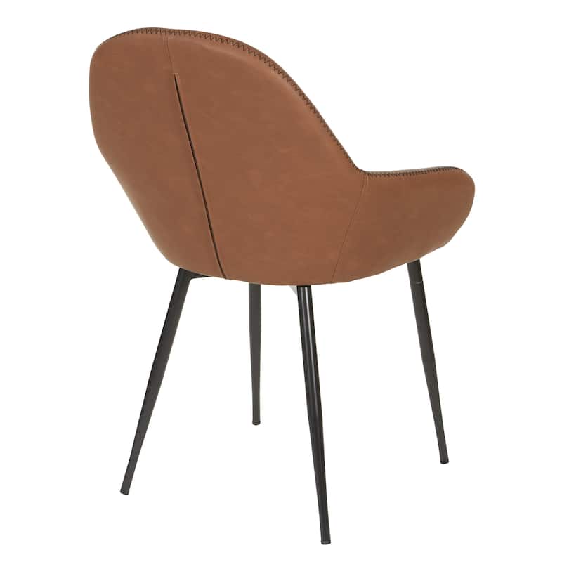 Porch & Den Poehler Faux Leather Mid-century Accent Chair