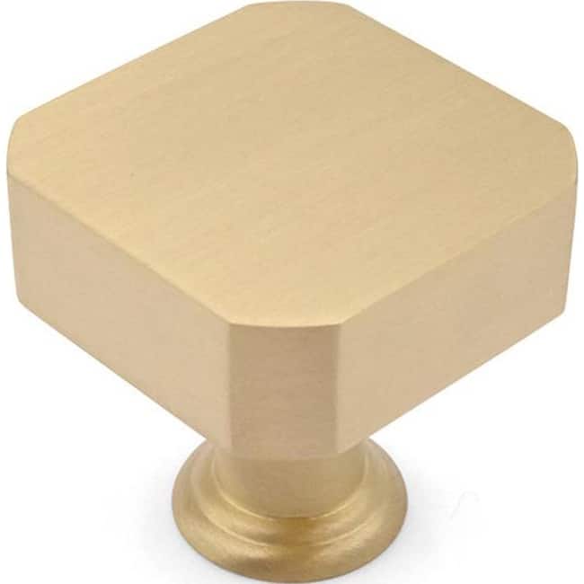 Hapny Home M28 Mod 1-1/8" Square Block Solid Metal Modern Cabinet Knob