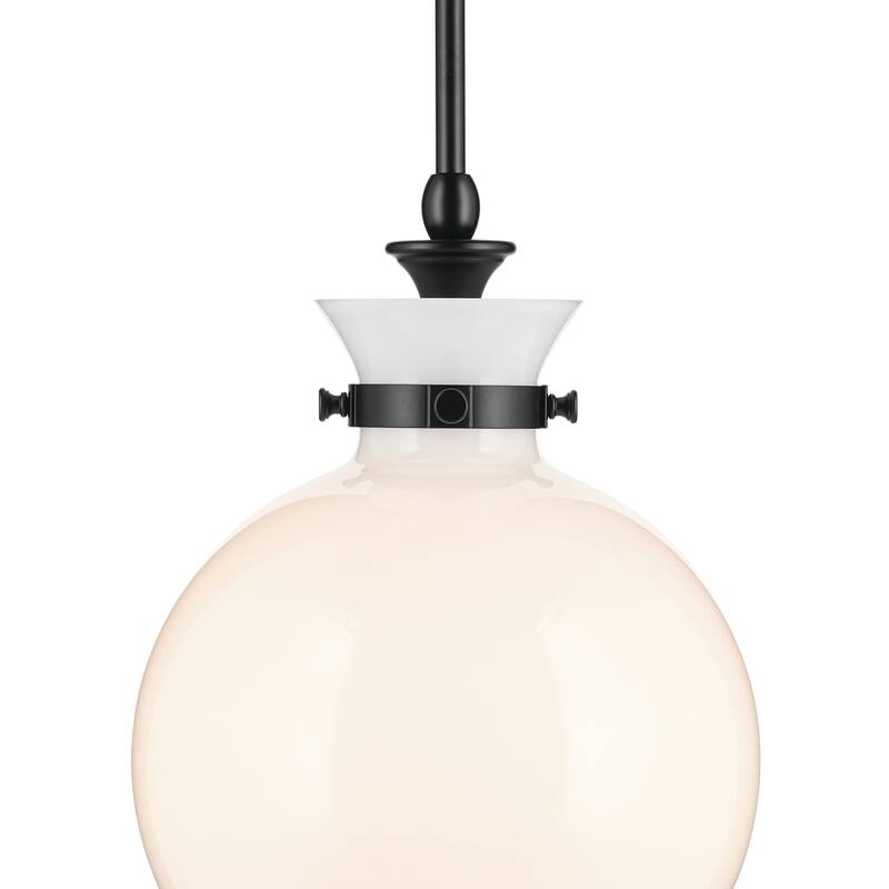 Kichler Lighting Laria 10.25 Inch 1 Light Pendant with Opal Glass in Black