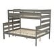 preview thumbnail 13 of 11, Twin XL over Queen Bunk Bed Separable Platform Bed with Ladder & Slat Support No Box Spring Needed Wooden Bunk Bed - Grey