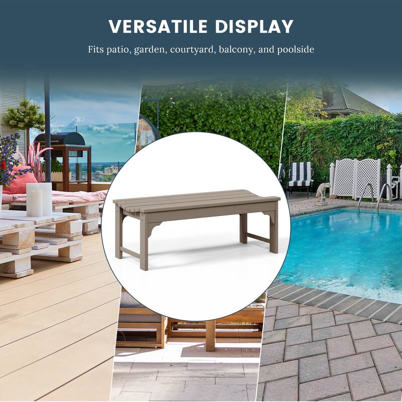 Polytrends Laguna Hdpe All Weather Outdoor Patio 48" Bench