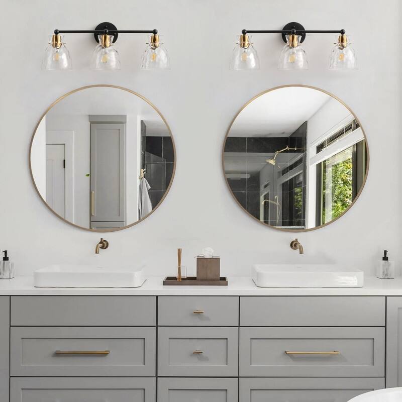 3 Light Matte Black Vanity Light Modern Bathroom Wall Fixture