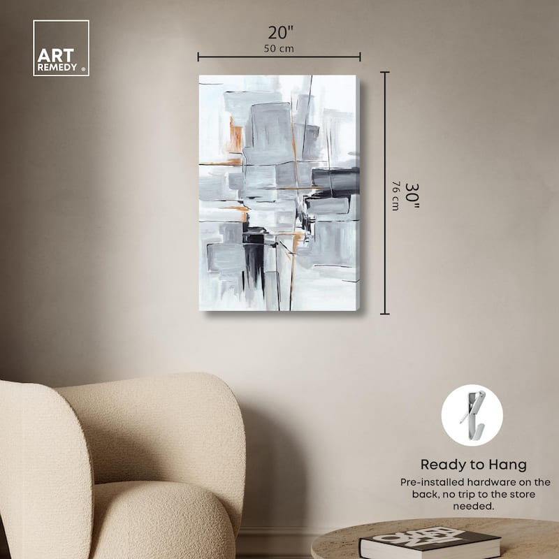 Elegant Grey Shades I Canvas by Art Remedy, Gallery Wrapped