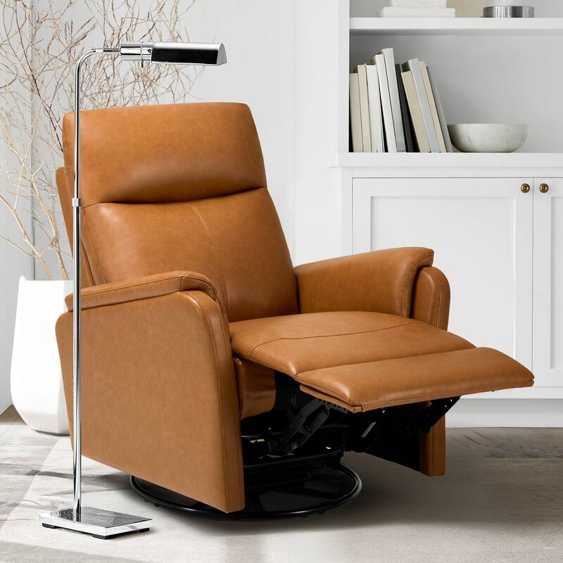 Fabric Recliner Sofa Chair - Swivel Rocking with XL Footrest - Single Seat for Living Room