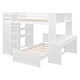 preview thumbnail 3 of 12, Multifunctional Design Loft Bed with Ladder, Wardrobe, Desk and Bookshelves, Full size, White